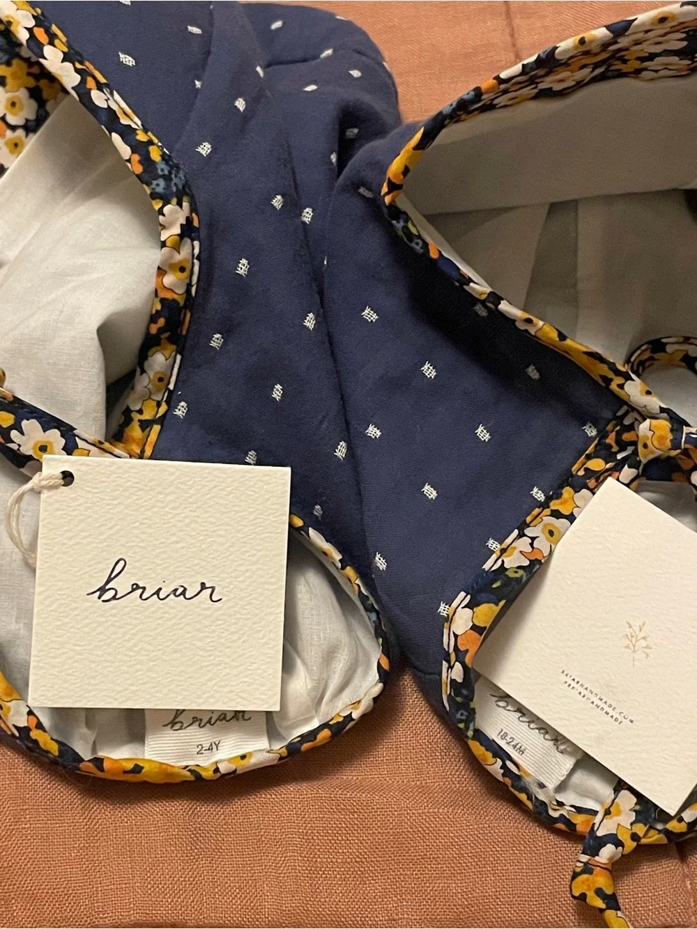 NWT briar baby blue bonnet with brim, 18-24 mos